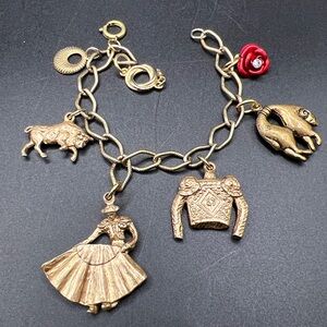 Vintage Gold-Tone Matador Charm Bracelet